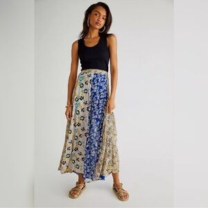 Free People Cherish Patchwork Floral Maxi Skirt – Savannah Combo